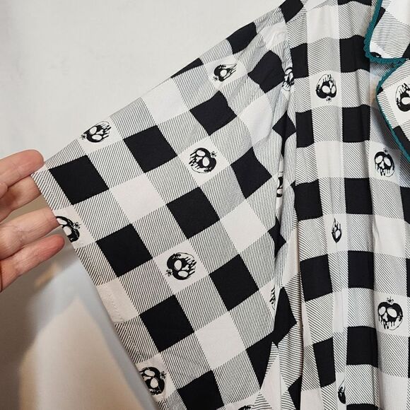 5X 28W Torrid Black Teal Disney Villains Set Gingham Poplin Top Tulle Skirt Midi - Picture 6 of 16